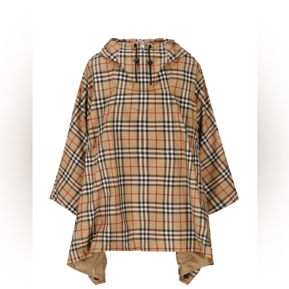Burberry Checkered Plaid Hooded Poncho NWT